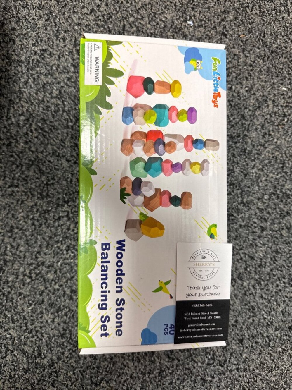 FUN LITTLE TOYS 40PCS Wooden Stone Balancing Set - Picture 2 of 4
